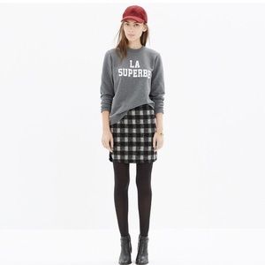 Madewell shirttail skirt in buffalo plaid